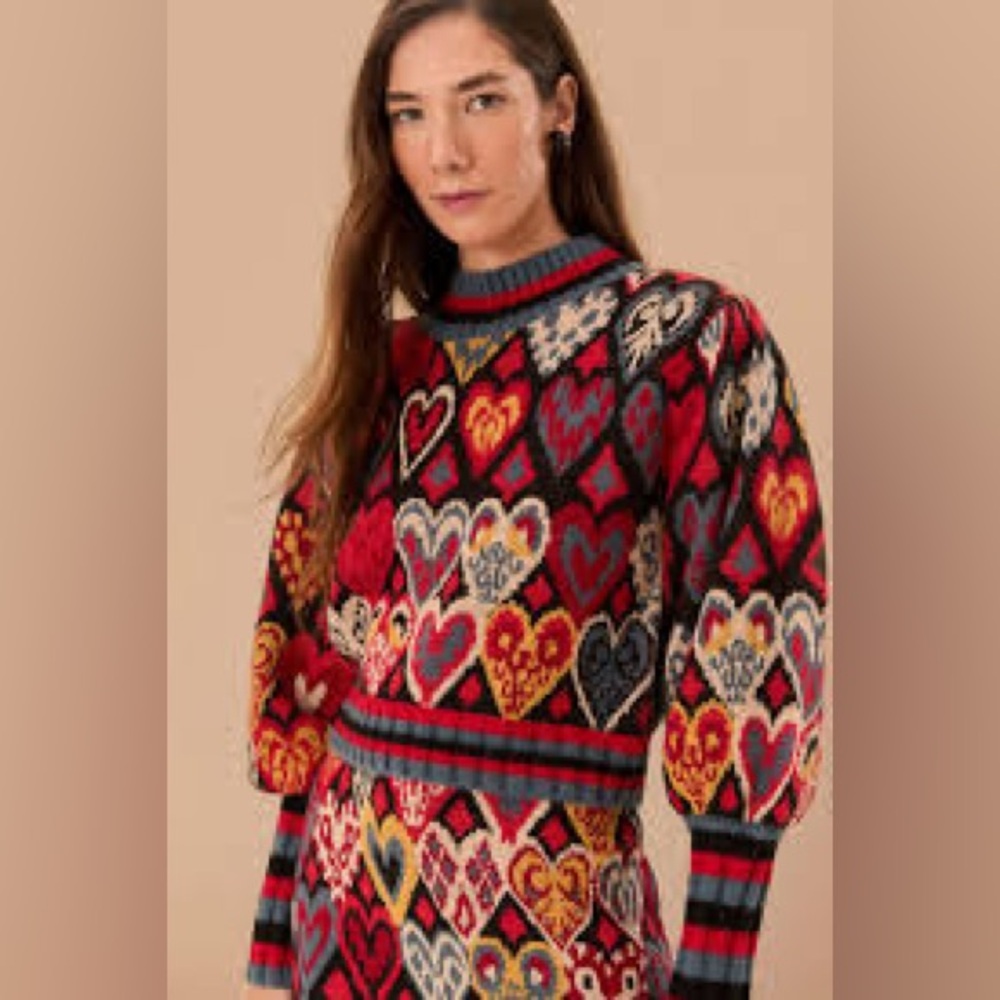 FARM Rio Multicolor Heart Sweater
